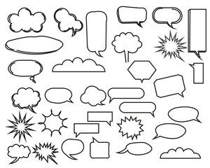 Fototapeta premium Collection of comic book speech bubbles and thought clouds