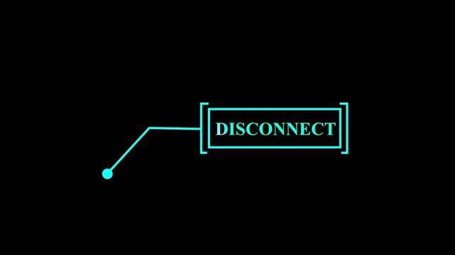 Disconnect Concept - Abstract Technology Interface with Cyan Text Overlay