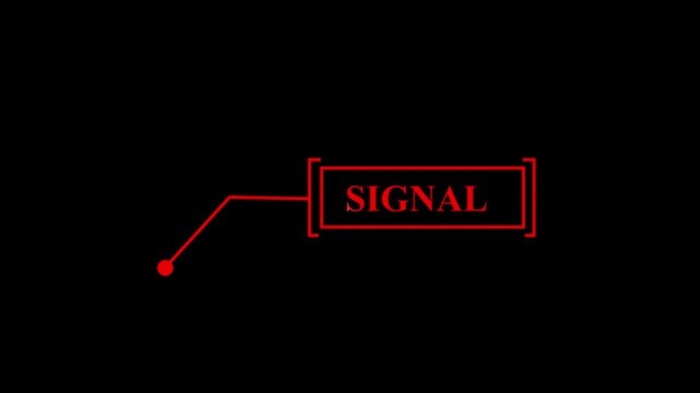 Signal Concept - Abstract Technology Interface with Red Text Overlay