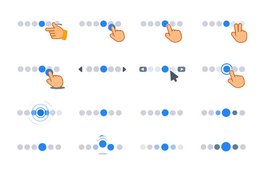 Generation gesture image vector cue bounce swipe long icon simple pulse press