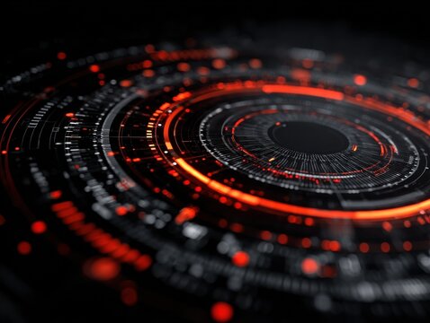 tech ring interface isolated on a black background