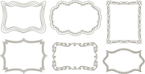 Obraz premium Collection of vintage frames and decorative borders