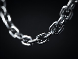 Obraz premium silver chain highlights isolated on a black background