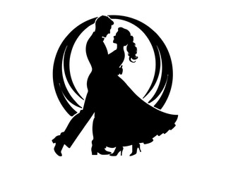 Elegante Figur oder Paar in flie&szlig;ender Bewegung. Harmonisches, dekoratives Motiv mit weichen Linien.KI Generiert