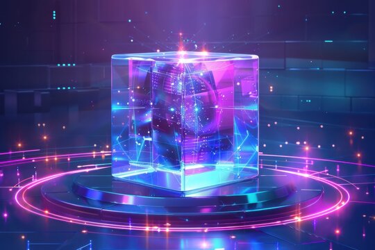Holographic quantum logic cube with data streams
