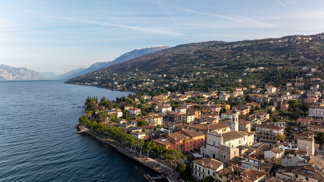 Scenic view of Brenzone by Lake Garda in Northern Italy