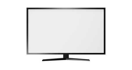 lcd or led tv monitor with black frame in a transparent background 