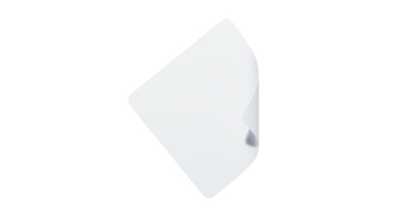 Sticker curled rounded shape label in a transparent background