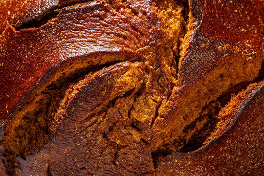 Close-up of crusty artisan bread texture