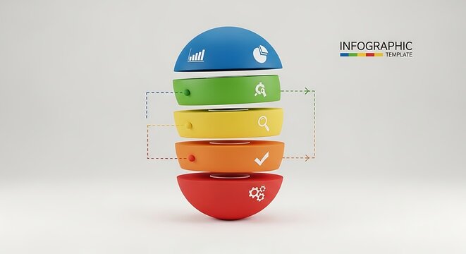 Colorful segmented infographic diagram on a white background with copy space