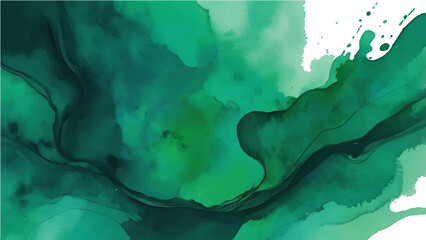 Abstract watercolor background featuring a blue world map illustration with grunge texture and artistic paint drops representing the sea and nature on a white globe © SAHAD