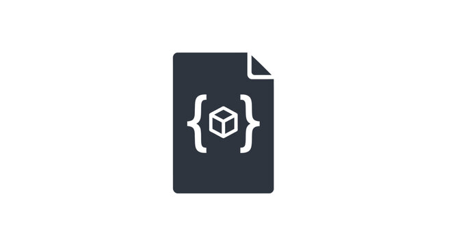 Code Document Icon with Symbol Inside.