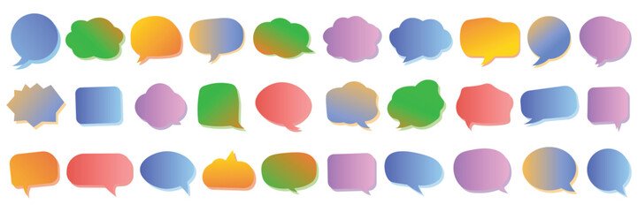 Gradient Speech Bubble Collection Modern Chat Message Shapes Vector Set