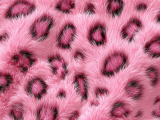 Close-up of vibrant pink leopard print fur, high detail and sharp focus - AI-Generated
