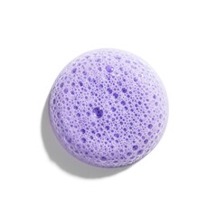Purple bath bomb with bubbles on white background for eL (35) relaxation