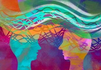 disegno grafico dialogo tra due persone