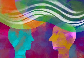 disegno grafico dialogo tra due persone