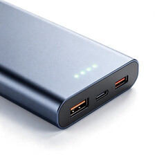 Portable Power Bank Charger with USB Ports PNG Isolated on Transparent Background