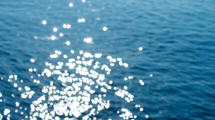 Fototapeta premium Lights on sea background. Waves.