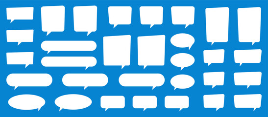 Fototapeta premium White Blank Speech Bubble Shapes Collection for Comic and Chat Design