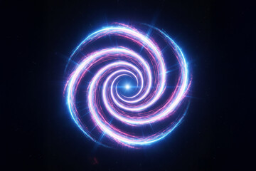 Obraz premium Geometrical Wallpaper with Symmetrical Blue and Pink Neon