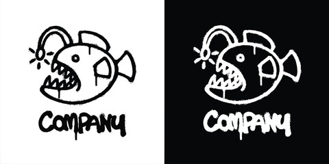 Graffiti Angler Fish logo vector design