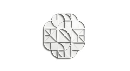 Geometric White Shapes Composition