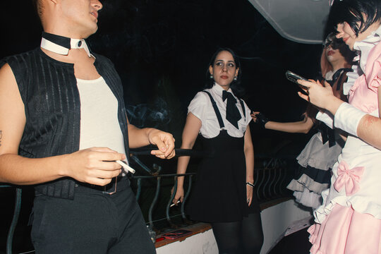 Night Costume Party With Creative Character Outfits