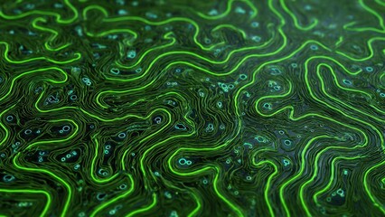 Abstract green topographic map lines