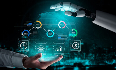 Fototapeta premium KPI performance dashboard with circular progress charts and analytics. KPI monitoring, reporting, KPI targets, KPI visualization for business management and optimization. Corpus