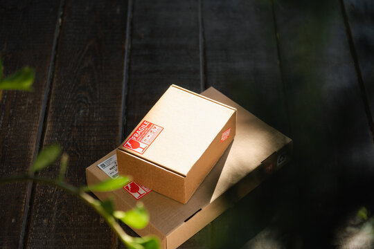 Parcels on the house porch