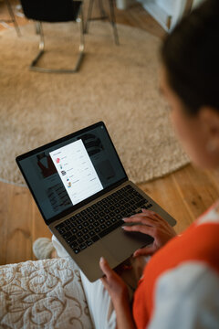 Online shopping on a laptop