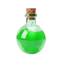 Glowing green potion bottle with cork