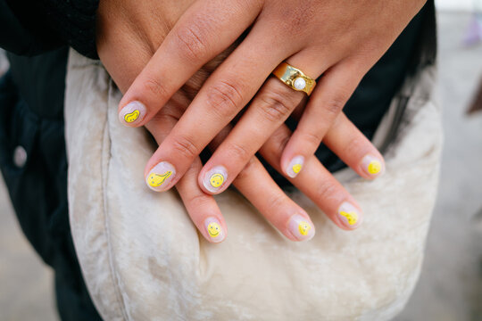 Colorful Hand With Nail Art