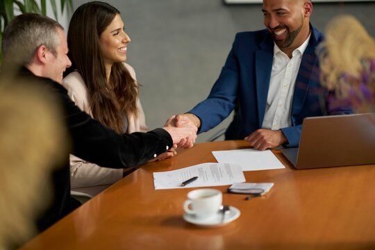 Business meeting in Germany focusing on a real estate sale