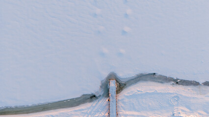 View of the frozen Baltic Sea.