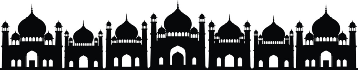 Architectural illustration of a series of domed structures in a row. isolated on transparent background, Vector © Ovi