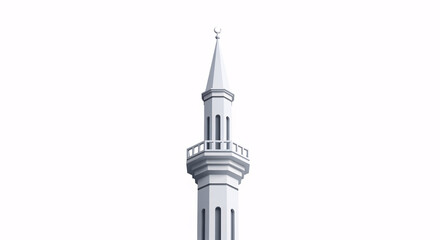 Obraz premium Slender Mosque Minaret Rising Against Clean Background