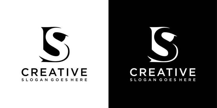 BS or SB initial letter logo design vector