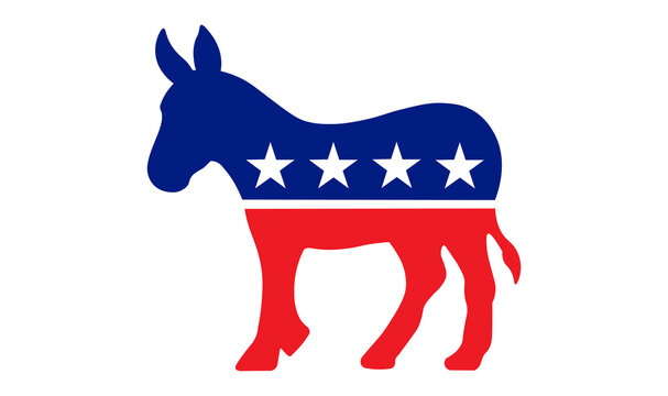 Democratic party donkey icon symbol for election apps and websites.