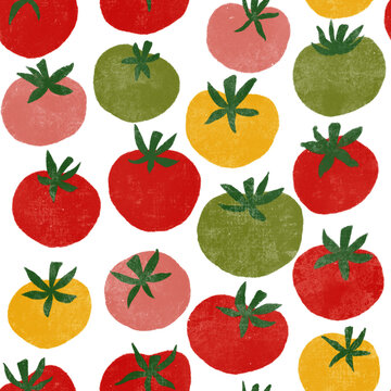 Tomatoes seamless repeat pattern