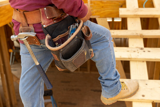  Construction worker hammer tool belt 