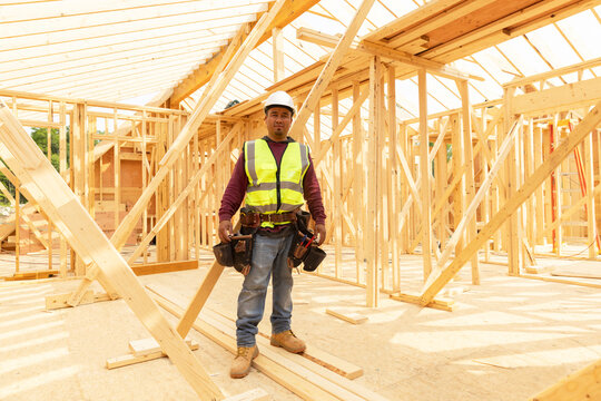 Portrait Hispanic Construction worker 