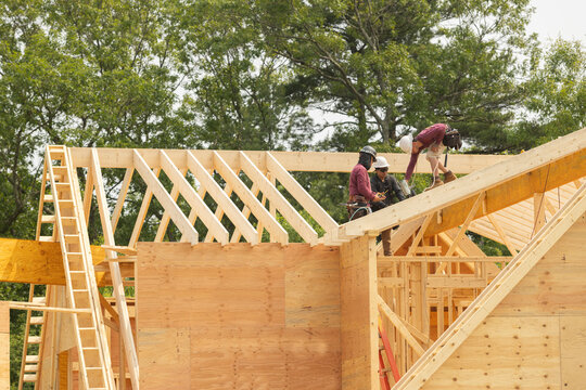 Construction house worker teamwork