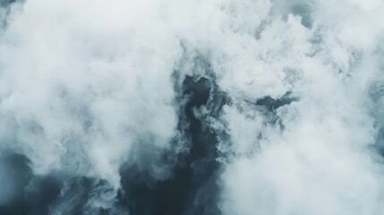 Obraz premium Dense industrial smoke and smog obscuring the atmosphere, representing environmental pollution and its detrimental effects.