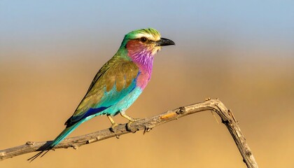 Obraz premium Lilac-Breasted Roller with Pastel Colored Feathers - African Exotic Bird