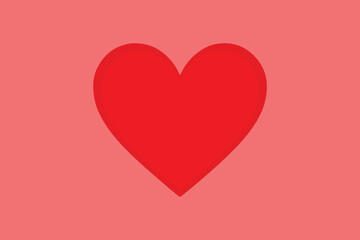 Minimal Red Heart on Soft Pink Background &ndash; Simple Love Concept