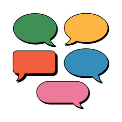 Fototapeta premium A colorful set of speech bubbles on a white background