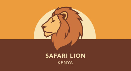 Majestic safari lion illustration from Kenya © Sego