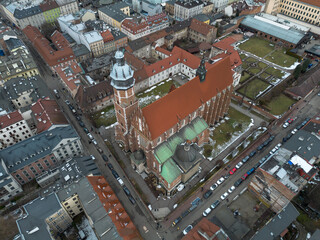 aerial view of church in Kazimierz Krak&oacute;w